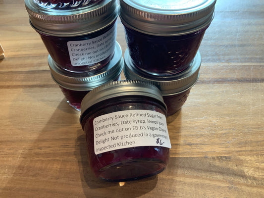 JJ's Vegan Cheese - Cranberry Sauce - Refined Sugar Free