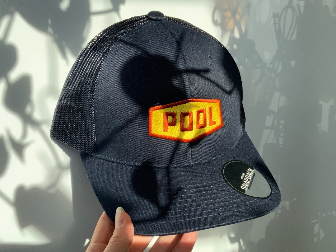 Prairie Print House - Pool Snapback Ball Cap - Navy Blue