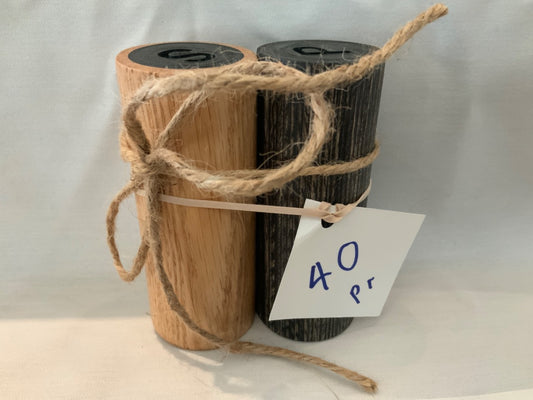 Toys & Turnings Artisan - Light & Dark Grey Wood Salt & Pepper Grinder Shaker Set