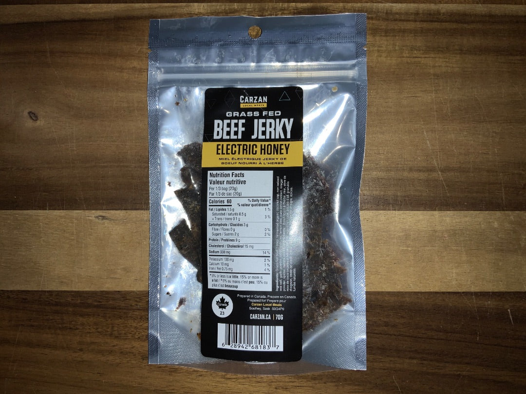 Carzan Local Meats Ltdr - Grass Fed Beef Jerky - Electric Honey