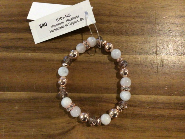 K&B Jewelry - Jewel Bracelet - Moonstone (Happiness) - B101-RG