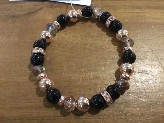 K&B Jewelry - Jewel Bracelet - Black Onyx (Strength) - B155-RG