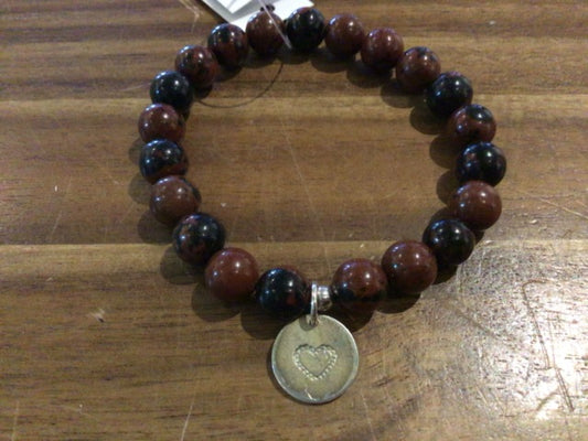 K&B Jewelry - Bracelet - Mahogany Jasper (Protection) - B496-SS