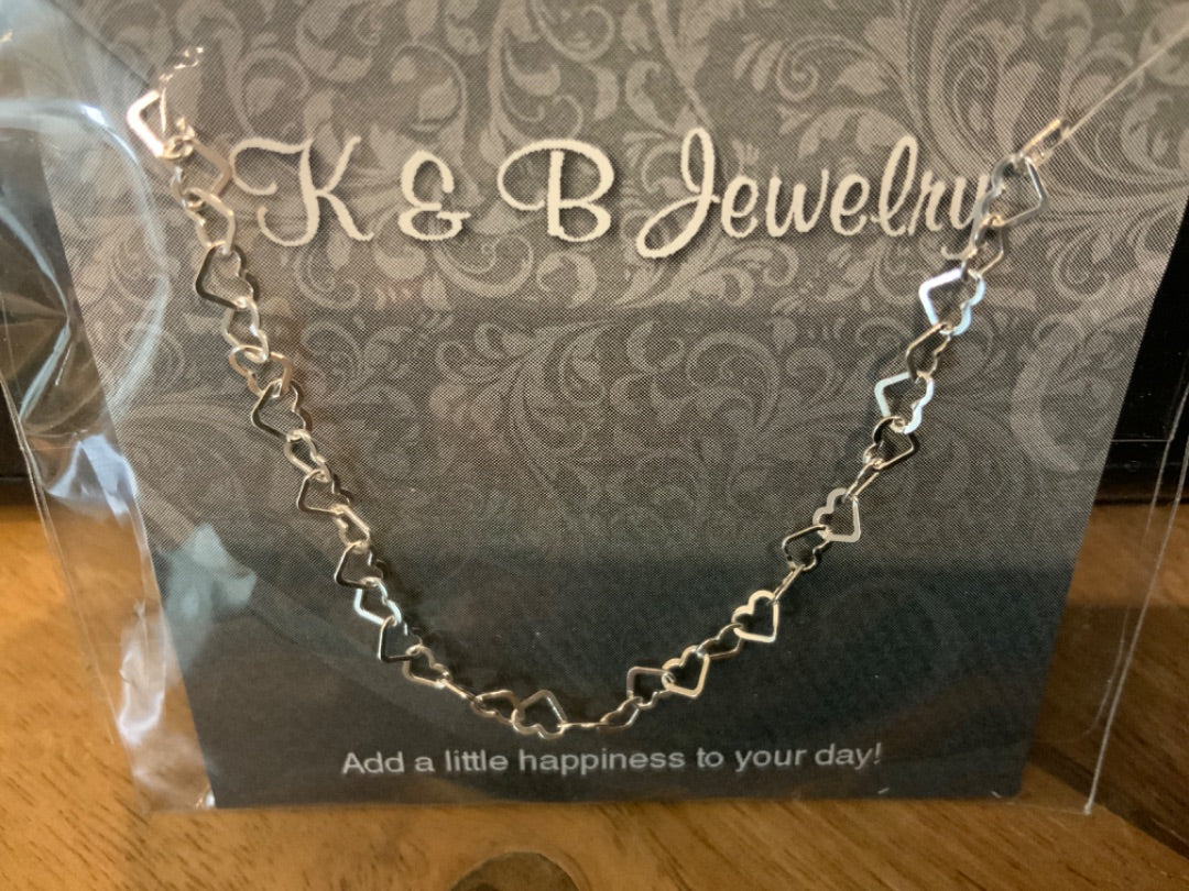K&B Jewelry - Necklace - Sterling Silver Heart Chain - NS205-SS