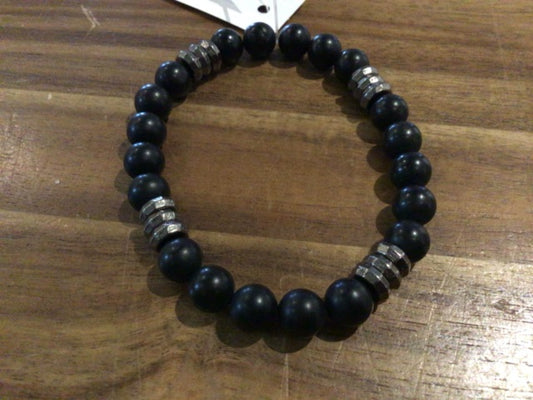 K&B Jewelry - Bracelet - Matte Black Onyx (Strength) - B520-SS