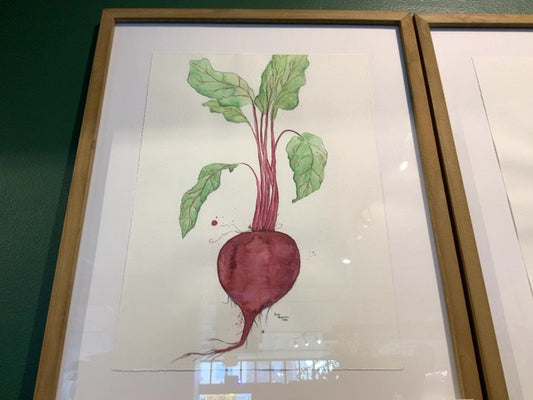Amber Antymniuk - Beets Watercolour Framed Painting