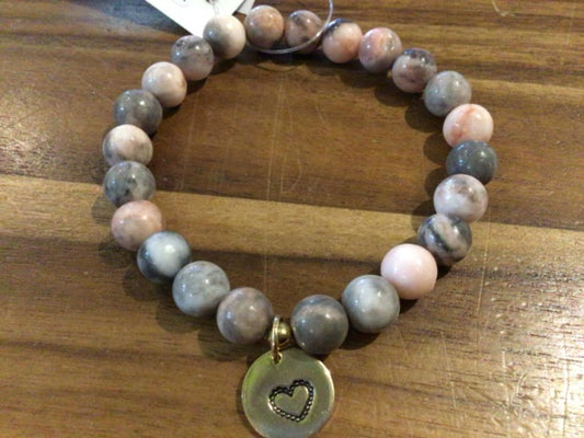 K&B Jewelry - Bracelet - Pink Zebra Jasper (Calming) - B187-GF