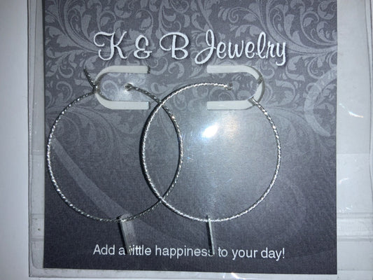 K&B Jewelry - Earrings - Sterling Silver Hoops - EST-246-SS