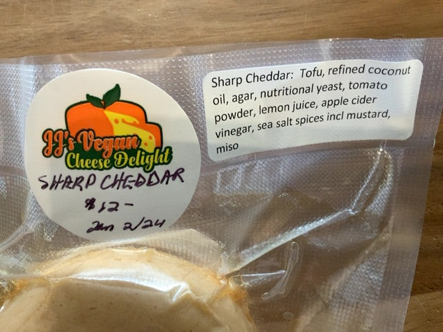 JJ’s Vegan Cheese - Vegan Cheese - Extra Sharp Cheddar Wedge