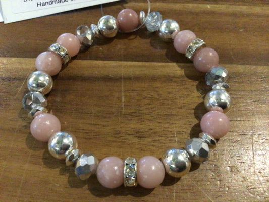 K&B Jewelry - Jewel Bracelet - Pink Opal (Calming) - B494-SS