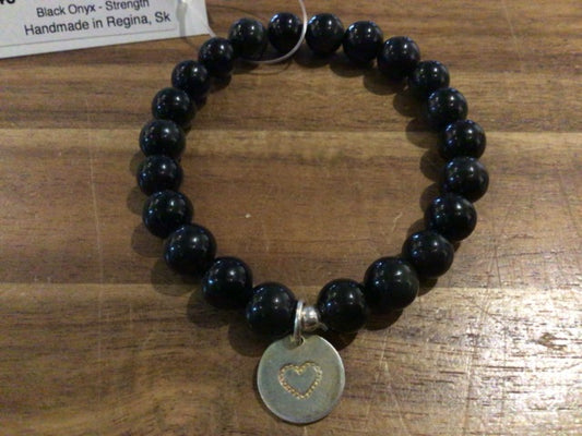 K&B Jewelry - Bracelet - Black Onyx (Strength) - B499-SS