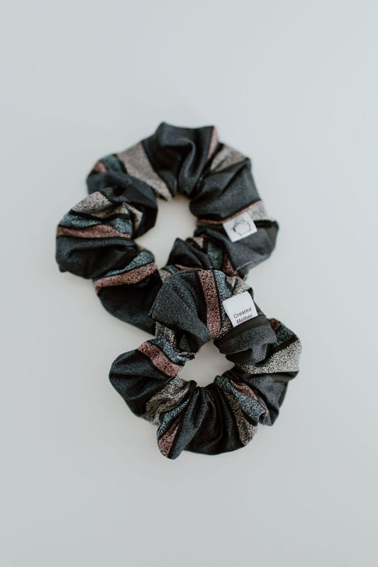 Navy Stripe SWIM Scrunchie Created Mother handmade & curated by Tanis Harder based out of Winnipeg, MB., Large