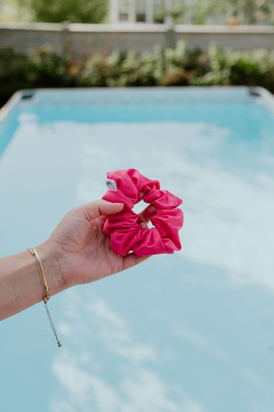 Pink SWIM Scrunchie Created Mother , Large